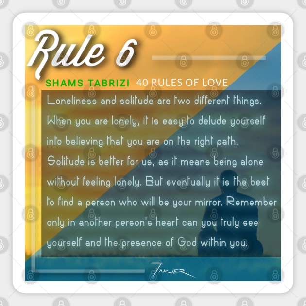 40 RULES OF LOVE - 6 Magnet by Fitra Design